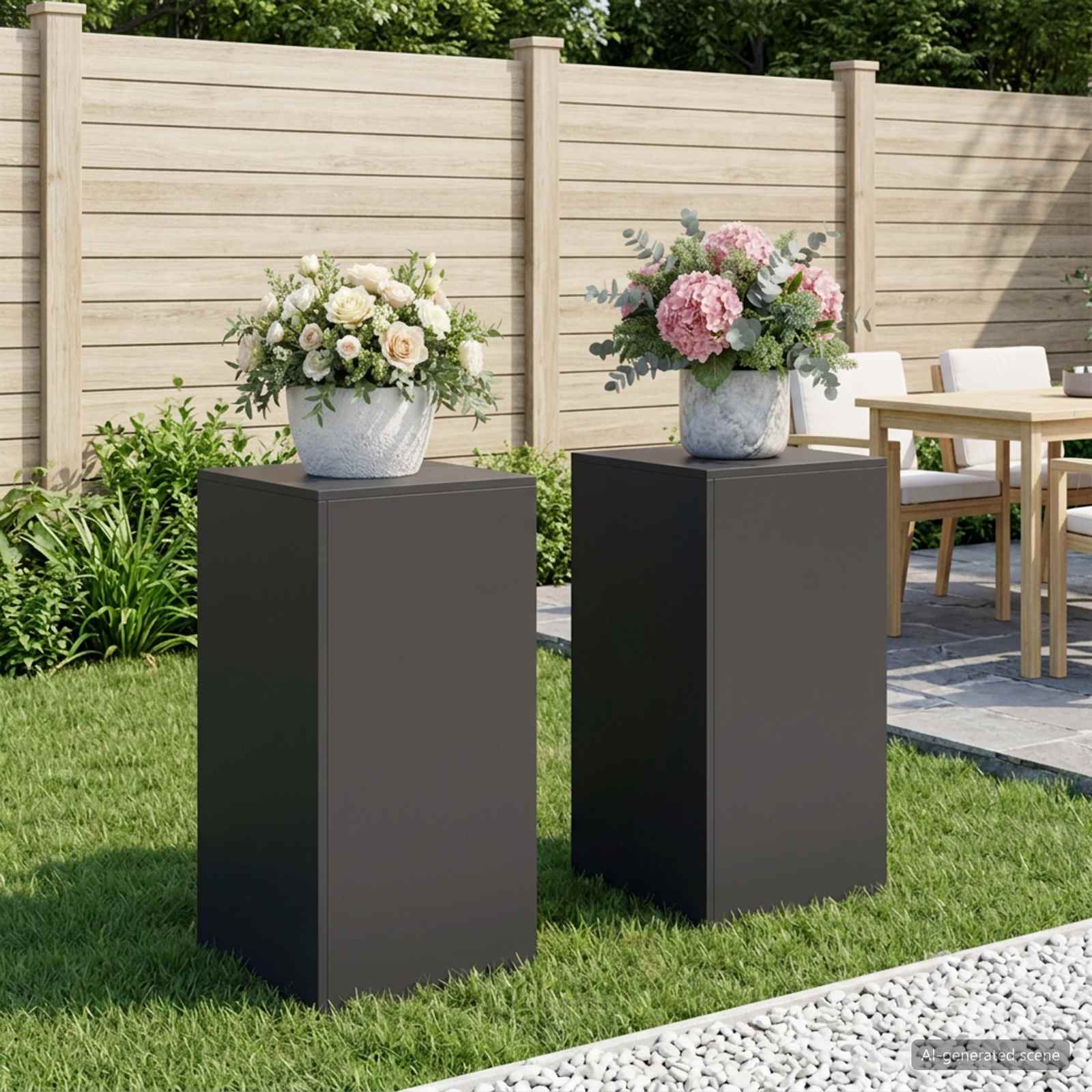 8012545_1.jpg vidaXL Stojan na rastliny 2 pcs Čierna 40 x 40 x 80 cm Oceľ – Obrázok 1