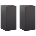 vidaXL Stojan na rastliny 2 pcs Čierna 40 x 40 x 80 cm Oceľ – Obrázok 2