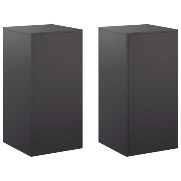 vidaXL Stojan na rastliny 2 pcs Čierna 40 x 40 x 80 cm Oceľ – Obrázok 2