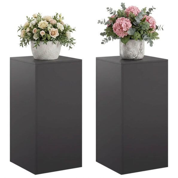 vidaXL Stojan na rastliny 2 pcs Čierna 40 x 40 x 80 cm Oceľ – Obrázok 3