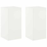 vidaXL Stojan na rastliny 2 pcs Biela 40 x 40 x 80 cm Oceľ – Obrázok 2
