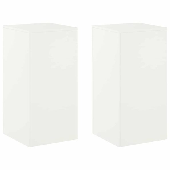 vidaXL Stojan na rastliny 2 pcs Biela 40 x 40 x 80 cm Oceľ – Obrázok 2
