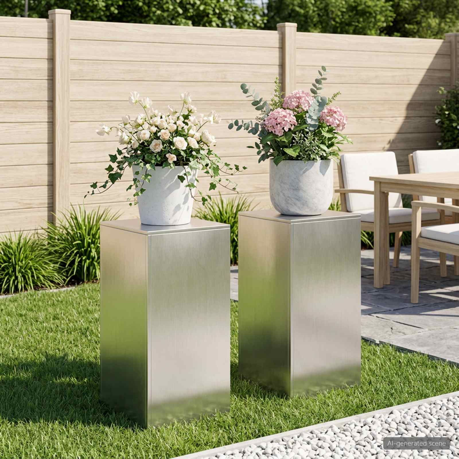 8012553_1.jpg vidaXL Stojan na rastliny 2 pcs Strieborná 40 x 40 x 80 cm Oceľ – Obrázok 1
