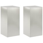 vidaXL Stojan na rastliny 2 pcs Strieborná 40 x 40 x 80 cm Oceľ – Obrázok 2