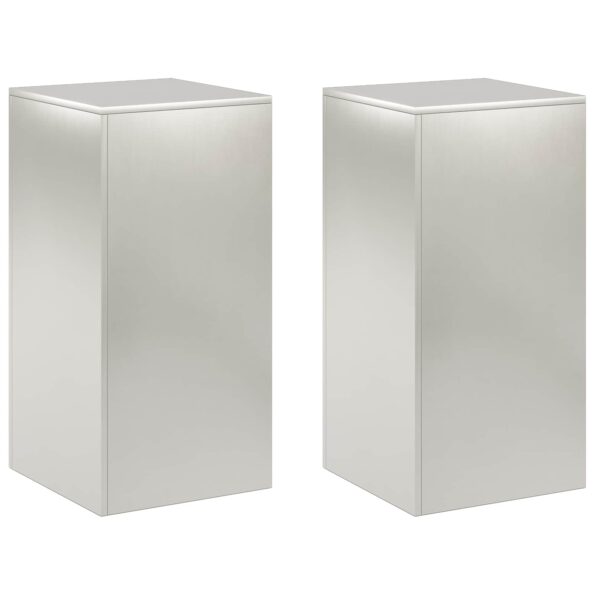 vidaXL Stojan na rastliny 2 pcs Strieborná 40 x 40 x 80 cm Oceľ – Obrázok 2