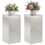 vidaXL Stojan na rastliny 2 pcs Strieborná 40 x 40 x 80 cm Oceľ – Obrázok 3
