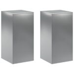 vidaXL Stojan na rastliny 2 pcs Strieborná 40 x 40 x 80 cm – Obrázok 2