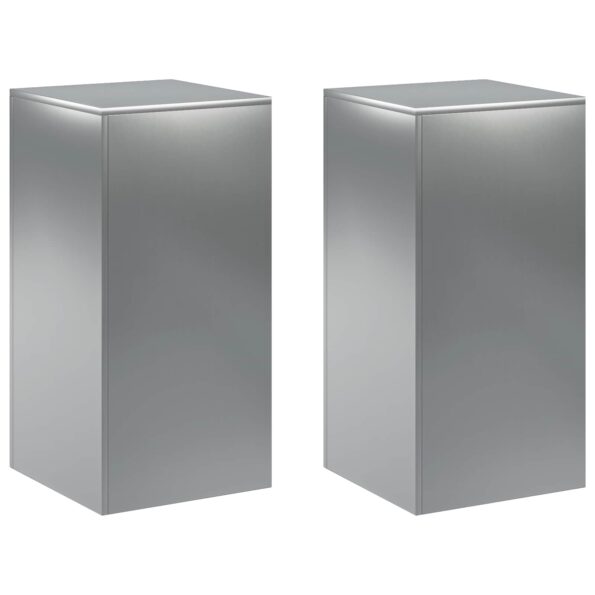 vidaXL Stojan na rastliny 2 pcs Strieborná 40 x 40 x 80 cm – Obrázok 2