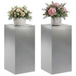 vidaXL Stojan na rastliny 2 pcs Strieborná 40 x 40 x 80 cm – Obrázok 3