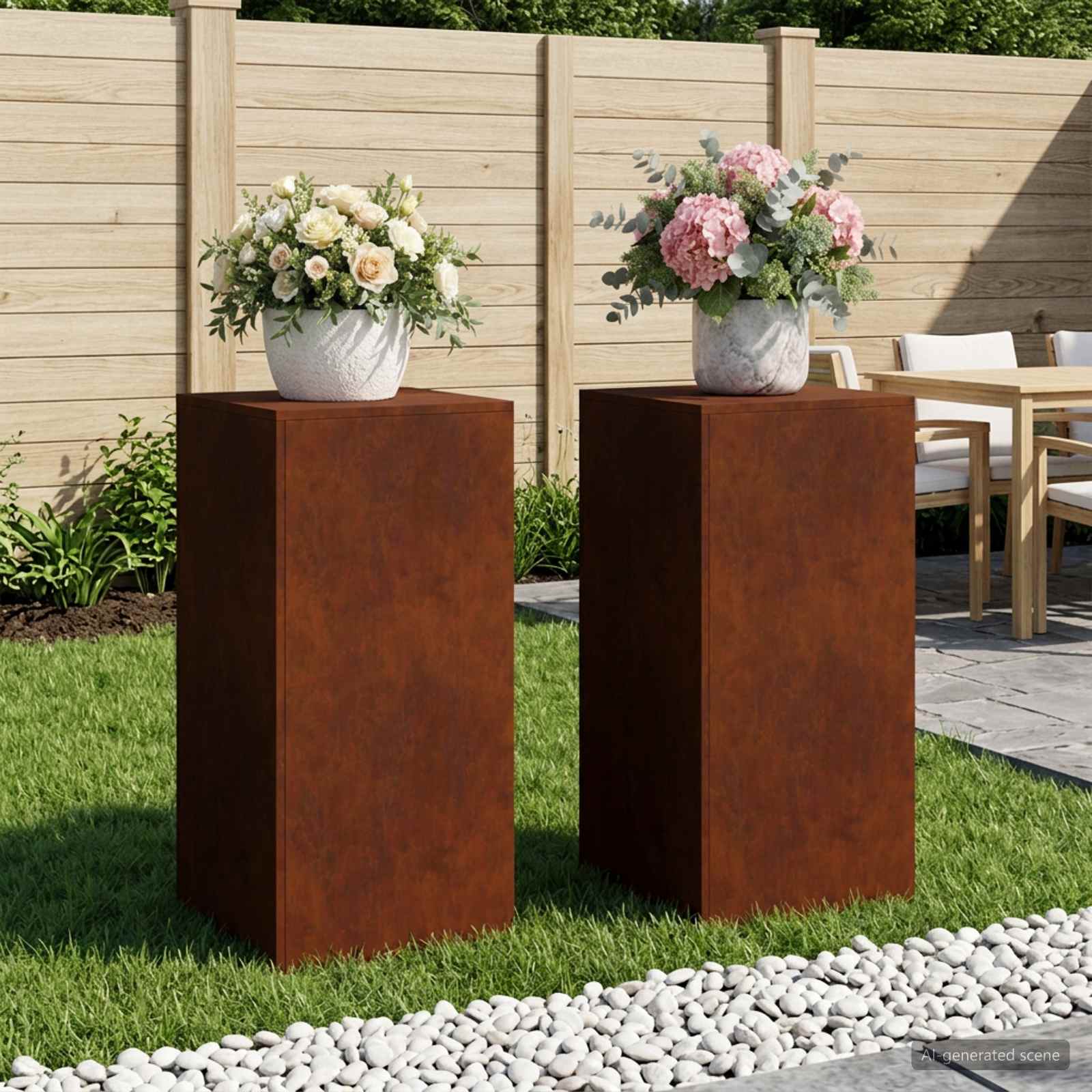 8012557_1.jpg vidaXL Stojan na rastliny 2 pcs Hrdzavý 40 x 40 x 80 cm – Obrázok 1