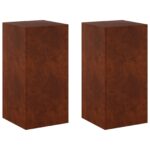 vidaXL Stojan na rastliny 2 pcs Hrdzavý 40 x 40 x 80 cm – Obrázok 2