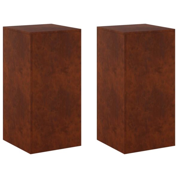 vidaXL Stojan na rastliny 2 pcs Hrdzavý 40 x 40 x 80 cm – Obrázok 2