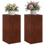 vidaXL Stojan na rastliny 2 pcs Hrdzavý 40 x 40 x 80 cm – Obrázok 3