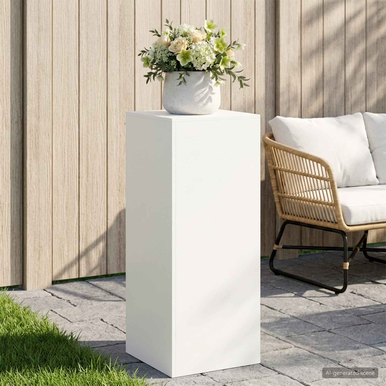 8012560_1.jpg vidaXL Stojan na rastliny Biela 40 x 40 x 100 cm Oceľ – Obrázok 1