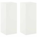 vidaXL Stojan na rastliny 2 pcs Biela 40 x 40 x 100 cm Oceľ – Obrázok 2