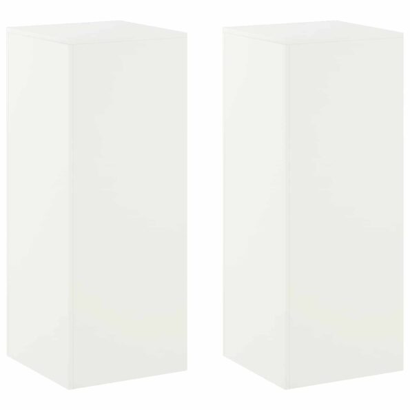 vidaXL Stojan na rastliny 2 pcs Biela 40 x 40 x 100 cm Oceľ – Obrázok 2