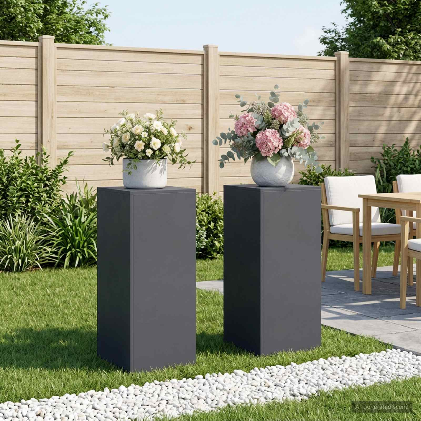 8012563_1.jpg vidaXL Stojan na rastliny 2 pcs Antracitová 40 x 40 x 100 cm – Obrázok 1