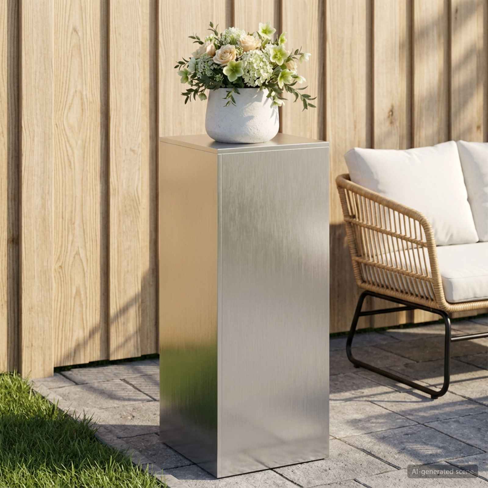 8012566_1.jpg vidaXL Stojan na rastliny Strieborná 40 x 40 x 100 cm Oceľ – Obrázok 1