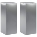 vidaXL Stojan na rastliny 2 pcs Strieborná 40 x 40 x 100 cm – Obrázok 2