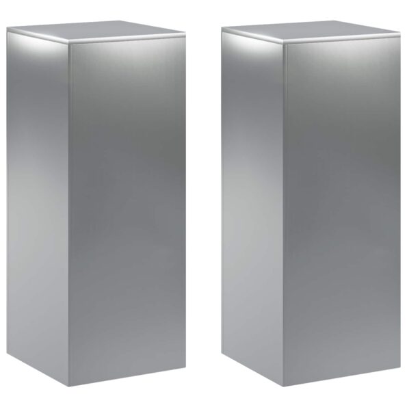 vidaXL Stojan na rastliny 2 pcs Strieborná 40 x 40 x 100 cm – Obrázok 2