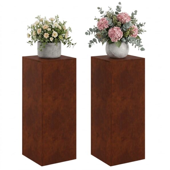 vidaXL Stojan na rastliny 2 ks Hrdzavý 40 x 40 x 100 cm – Obrázok 3