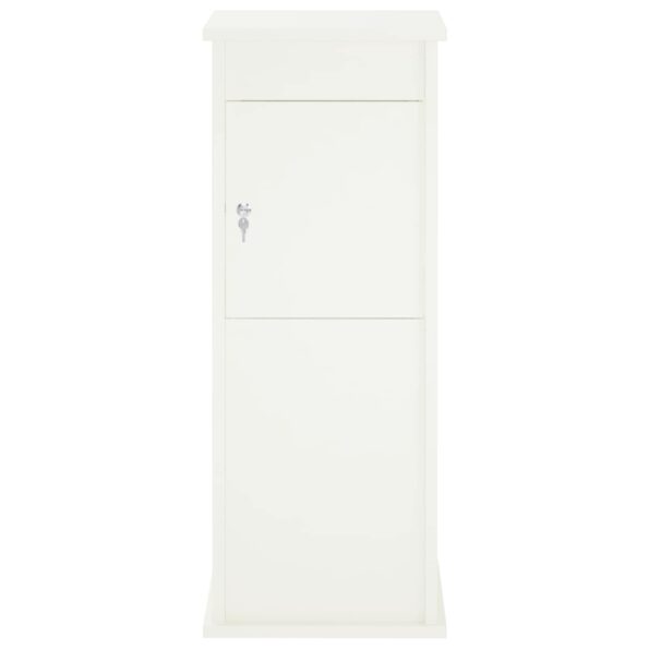 vidaXL poštová schránka Biela 40 x 40 x 100 cm Oceľ – Obrázok 4