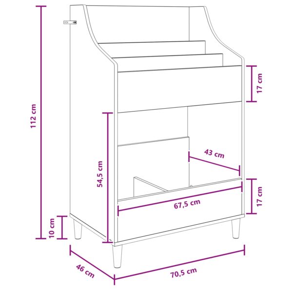 vidaXL Mediálne poličky Dub artisan 70,5 x 46 x 112 cm – Obrázok 10