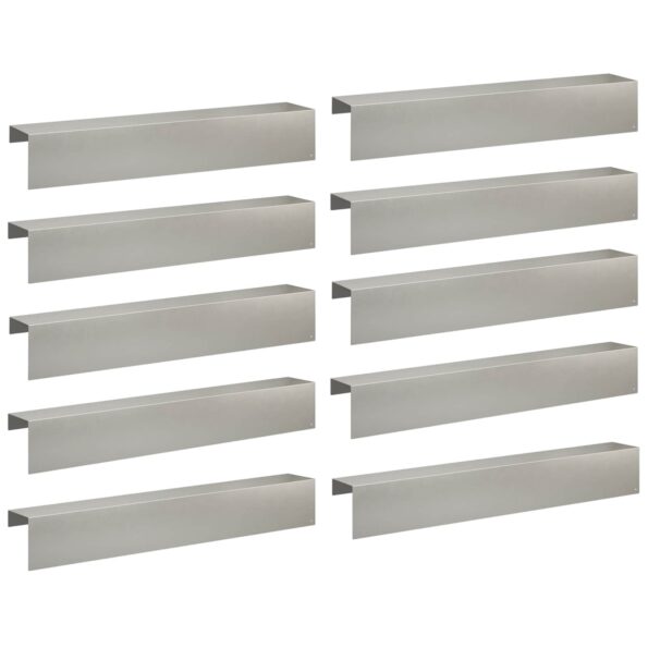 vidaXL Záhradný krycí profil 10 ks 100 x 15 x 15 cm Nehrdzavejúca oceľ – Obrázok 2