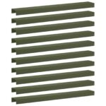 vidaXL Záhradný krycí profil 10 ks 100 x 15 x 5 cm Oceľ Olivovo zelená – Obrázok 2