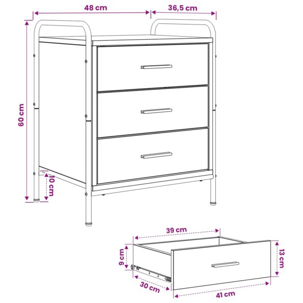 vidaXL Nočný stolík 2 ks Dub artisan 48 x 36,5 x 60 cm – Obrázok 11