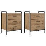 vidaXL Nočný stolík 2 ks Dub artisan 48 x 36,5 x 60 cm – Obrázok 2
