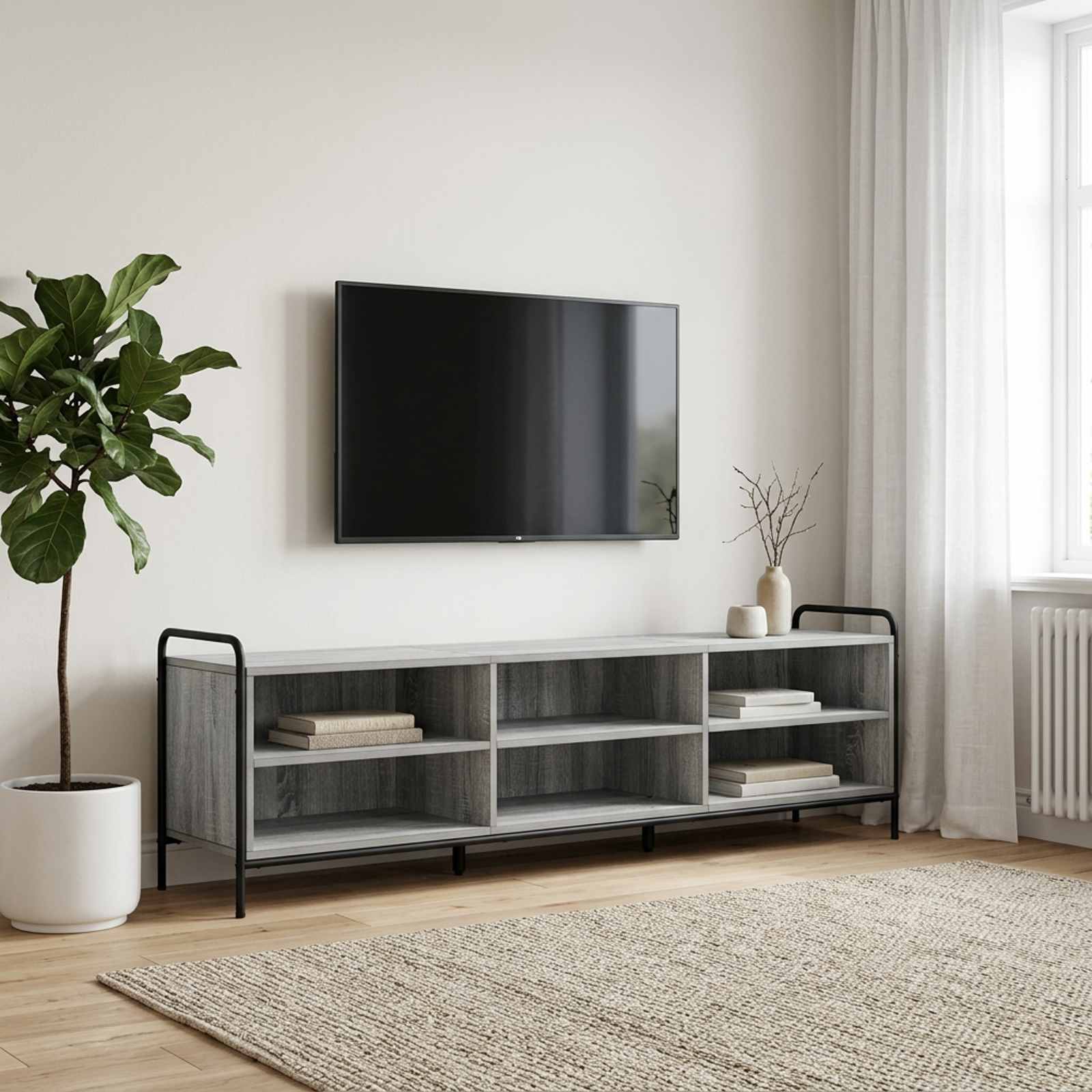 8013773_1.jpg vidaXL TV skrinka 140 x 39,5 x 50 cm Sivý Sonoma Kompozitné drevo – Obrázok 1