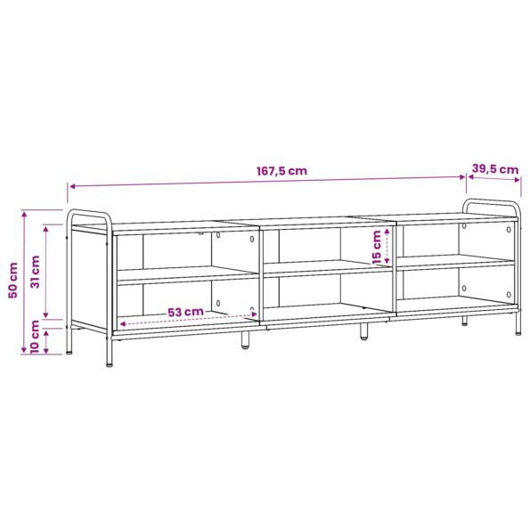 vidaXL TV skrinka 140 x 39,5 x 50 cm Sivý Sonoma Kompozitné drevo – Obrázok 8