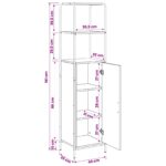 vidaXL Highboard Dymový dub 40 x 33 x 161 cm Kompozitné drevo – Obrázok 11
