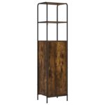 vidaXL Highboard Dymový dub 40 x 33 x 161 cm Kompozitné drevo – Obrázok 2