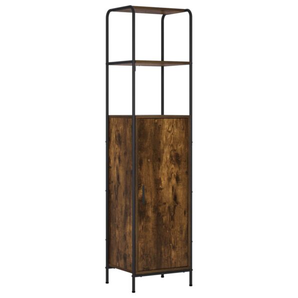 vidaXL Highboard Dymový dub 40 x 33 x 161 cm Kompozitné drevo – Obrázok 2