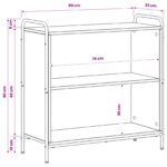 vidaXL Knižnica 80 x 33 x 80 cm Kompozitné drevo Dymový dub – Obrázok 8