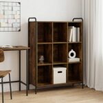 vidaXL Knižnica 57 x 33 x 111 cm Kompozitné drevo Dymový dub