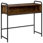 vidaXL Konzolový stôl Dymový dub 90 x 33 x 80,5 cm Kompozitné drevo – Obrázok 2