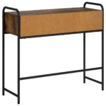 vidaXL Konzolový stôl Dymový dub 90 x 33 x 80,5 cm Kompozitné drevo – Obrázok 5