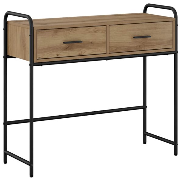 vidaXL Konzolový stôl Dub artisan 90 x 33 x 80,5 cm Kompozitné drevo – Obrázok 2