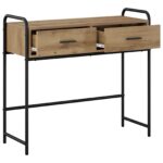 vidaXL Konzolový stôl Dub artisan 90 x 33 x 80,5 cm Kompozitné drevo – Obrázok 3