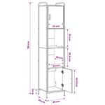 vidaXL Kúpeľňová skriňa Staré drevo 46 x 36 x 181 cm Kompozitné drevo – Obrázok 11
