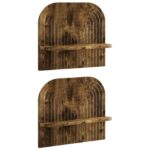 vidaXL Stenná polica 2 ks Dymový dub 41 x 13,5 x 37,5 cm – Obrázok 2