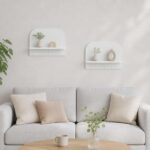 vidaXL Stenná polica 2 ks Biela 60 x 13,5 x 37,5 cm Kompozitné drevo
