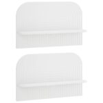 vidaXL Stenná polica 2 ks Biela 60 x 13,5 x 37,5 cm Kompozitné drevo – Obrázok 2