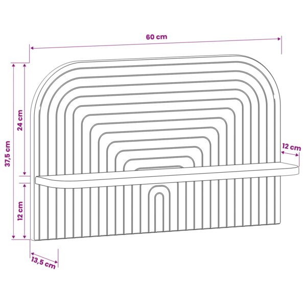 vidaXL Stenná polica 2 ks Biela 60 x 13,5 x 37,5 cm Kompozitné drevo – Obrázok 8