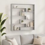 vidaXL Stenná polica Betónovo sivá 103 x 17 x 102 cm Kompozitné drevo