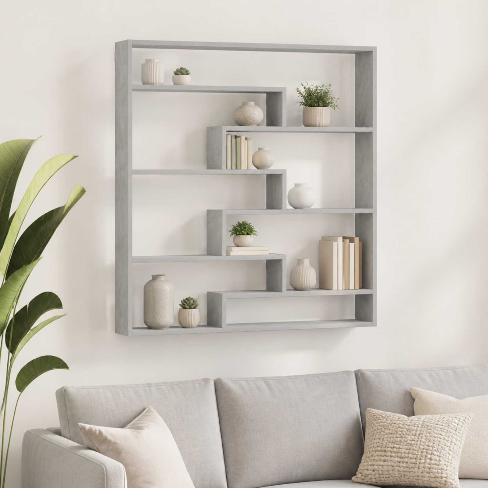 8015019_1.jpg vidaXL Stenná polica Betónovo sivá 103 x 17 x 102 cm Kompozitné drevo – Obrázok 1