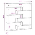 vidaXL Stenná polica Betónovo sivá 103 x 17 x 102 cm Kompozitné drevo – Obrázok 6